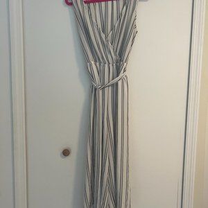 Forever 21 Striped Jumpsuit with waist tie